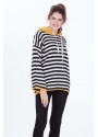 ÇİZGİLİ KAPÜŞONLU SWEAT
